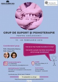 Grup de suport si psihoterapie pentru adolescenti, Timisoara, 13-20.02.2016