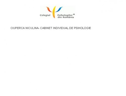 Cabinet Individual de Psihologie Ciupercă Niculina