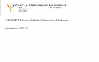 Cabinet Individual de Psihologie Varodi Adina Cabinet Individual de Psihologie Varodi Adina
